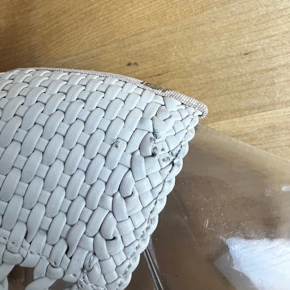 Birdies Loafers The Starling Size 7.5 White Woven Leather Flat Slip On Shoes